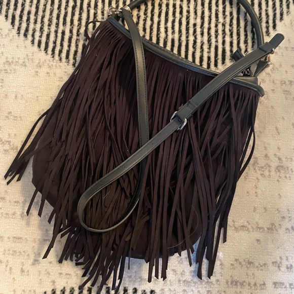 COPY - Black fringe hobo bag, gently used - Picture 2 of 2